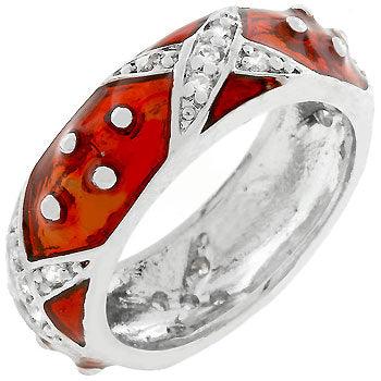 Marbled Ruby Red Enamel Ring - Flyclothing LLC