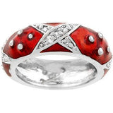 Marbled Ruby Red Enamel Ring - Flyclothing LLC