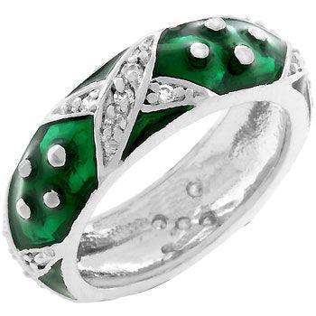 Marbled Forest Green Enamel Ring - JGI