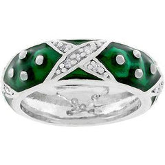 Marbled Forest Green Enamel Ring - JGI