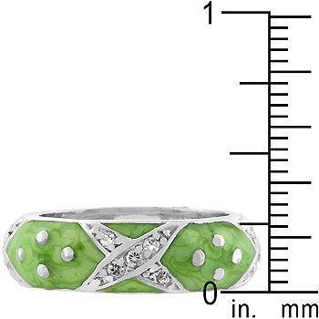 Marbled Apple Green Enamel Ring - JGI