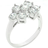 Round Cubic Zirconia Cluster Ring - Flyclothing LLC