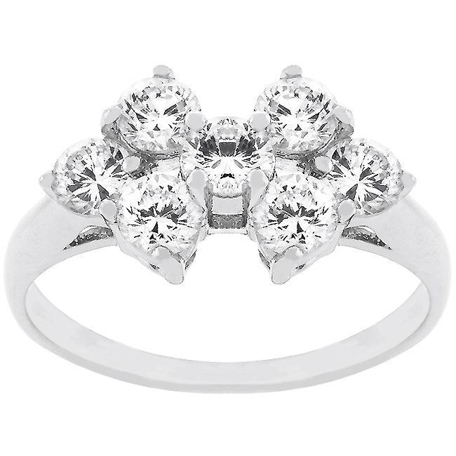 Round Cubic Zirconia Cluster Ring - Flyclothing LLC