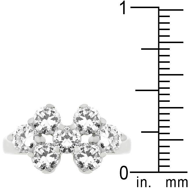 Round Cubic Zirconia Cluster Ring - Flyclothing LLC