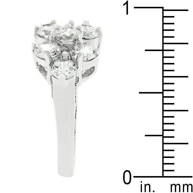 Round Cubic Zirconia Cluster Ring - Flyclothing LLC