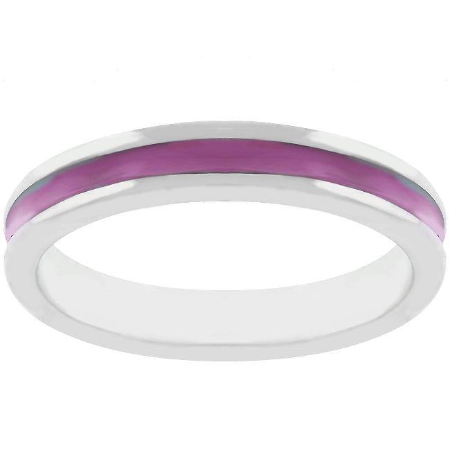 Fuchsia Enamel Eternity Ring - Flyclothing LLC