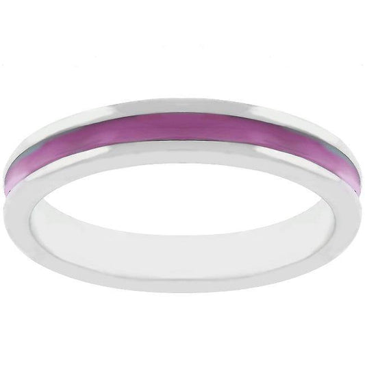 Fuchsia Enamel Eternity Ring - Flyclothing LLC