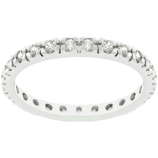 Clear Cubic Zirconia Eternity Ring - Flyclothing LLC