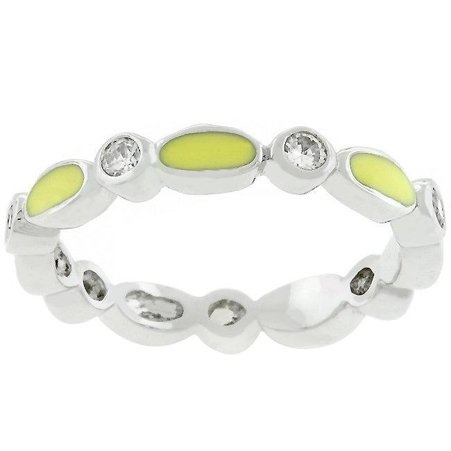 Yellow Link Enamel Stacker Ring - Flyclothing LLC