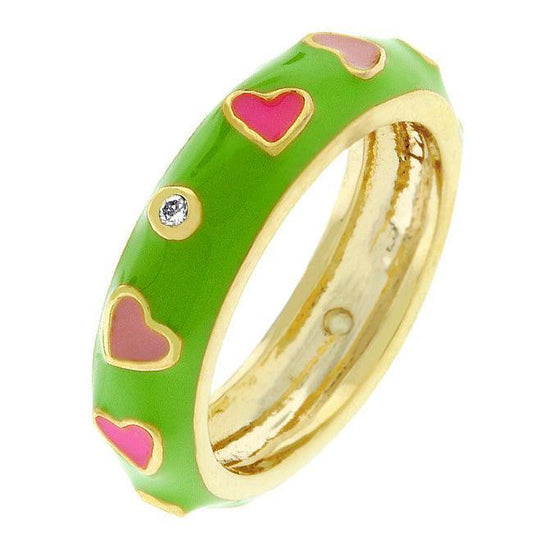 Tropical Enamel Hearts Ring - Flyclothing LLC