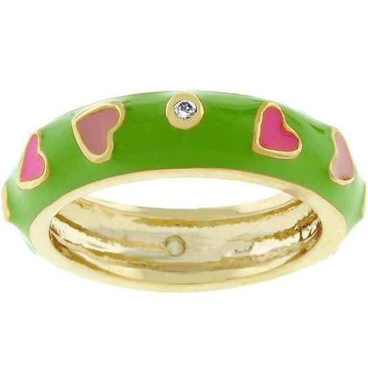 Tropical Enamel Hearts Ring - Flyclothing LLC