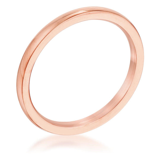 2 mm IPG Rose Goldtone Stainless Steel Wedding Band - Flyclothing LLC