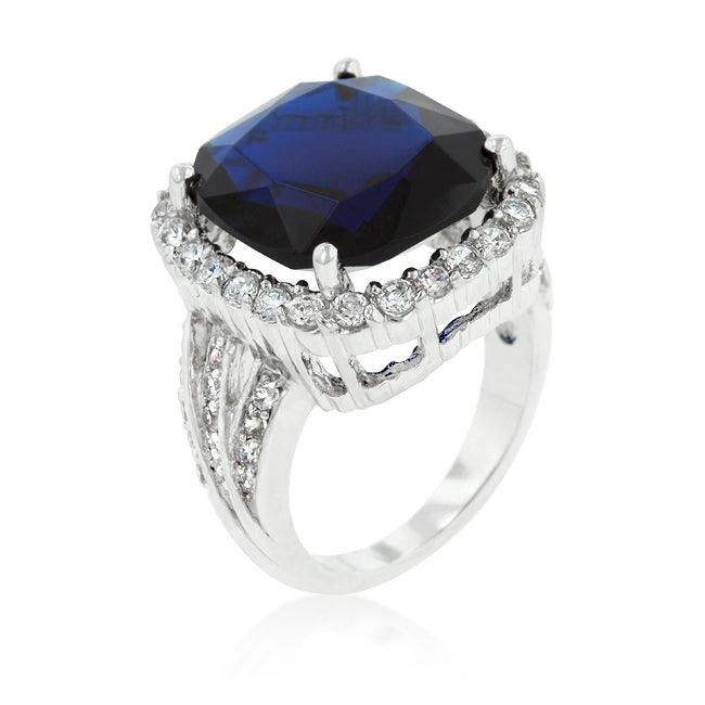 Deep Blue Sapphire Engagement Ring - Flyclothing LLC