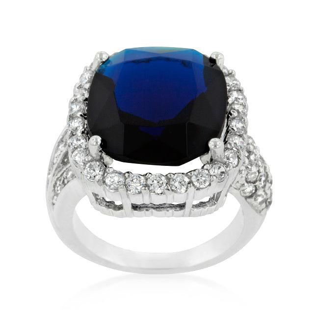 Deep Blue Sapphire Engagement Ring - Flyclothing LLC