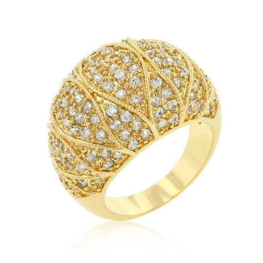 Goldeneye Clear Cubic Zirconia Cocktail Ring - Flyclothing LLC