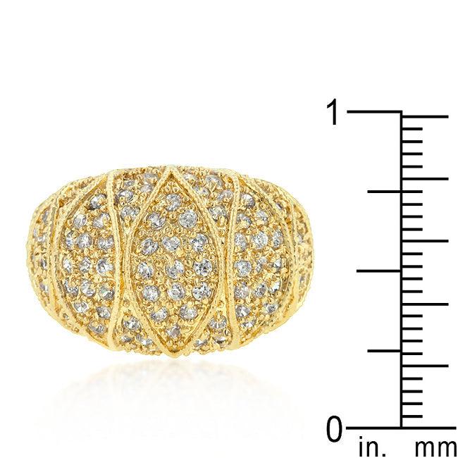 Goldeneye Clear Cubic Zirconia Cocktail Ring - Flyclothing LLC