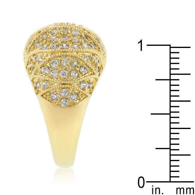 Goldeneye Clear Cubic Zirconia Cocktail Ring - Flyclothing LLC