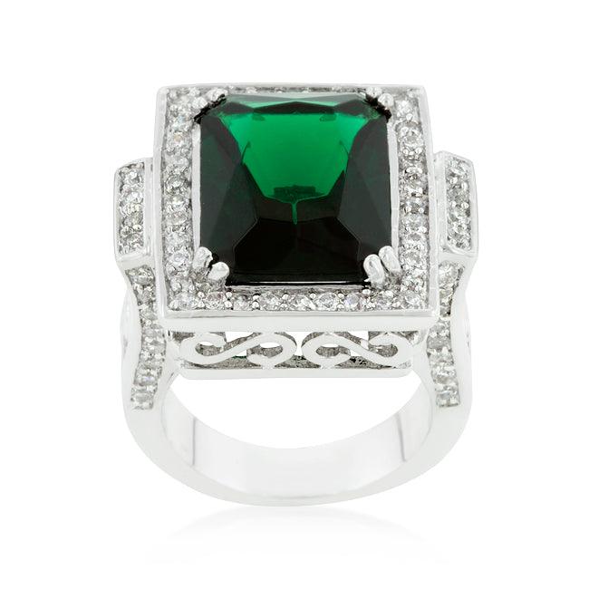 Emerald Green Classic Cocktail Ring - Flyclothing LLC