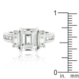 Emerald Cut Triplet Engagement Ring - Flyclothing LLC