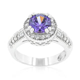 Dark Purple Halo Engagement Ring - Flyclothing LLC