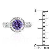 Dark Purple Halo Engagement Ring - Flyclothing LLC