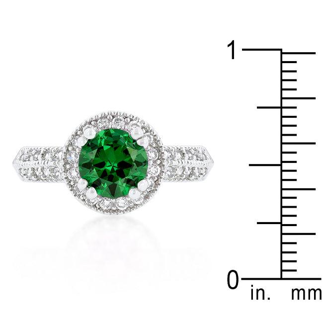 Emerald Halo Engagement Ring - Flyclothing LLC