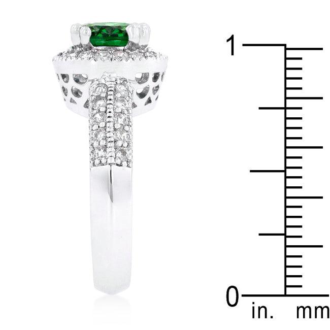 Emerald Halo Engagement Ring - Flyclothing LLC