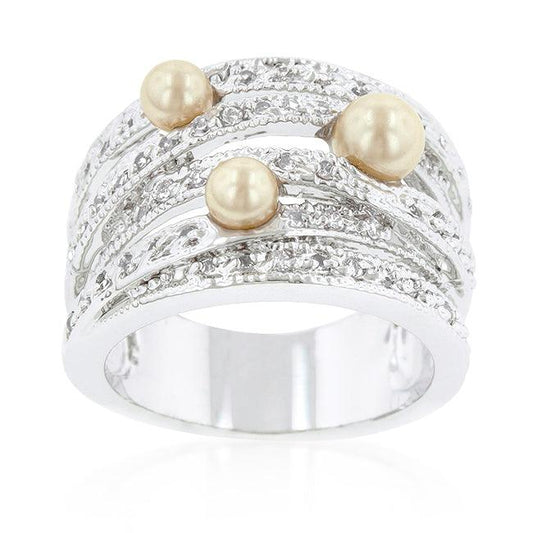 Champagne Pearl Cocktail Ring - Flyclothing LLC