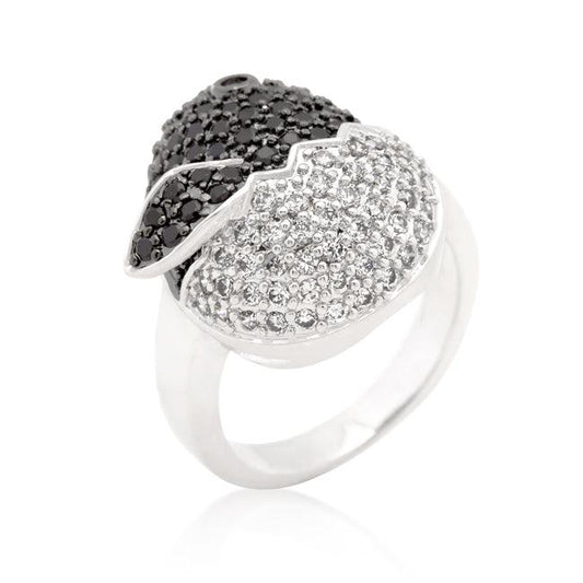 Black and White Cubic Zirconia Baby Chick Ring - Flyclothing LLC