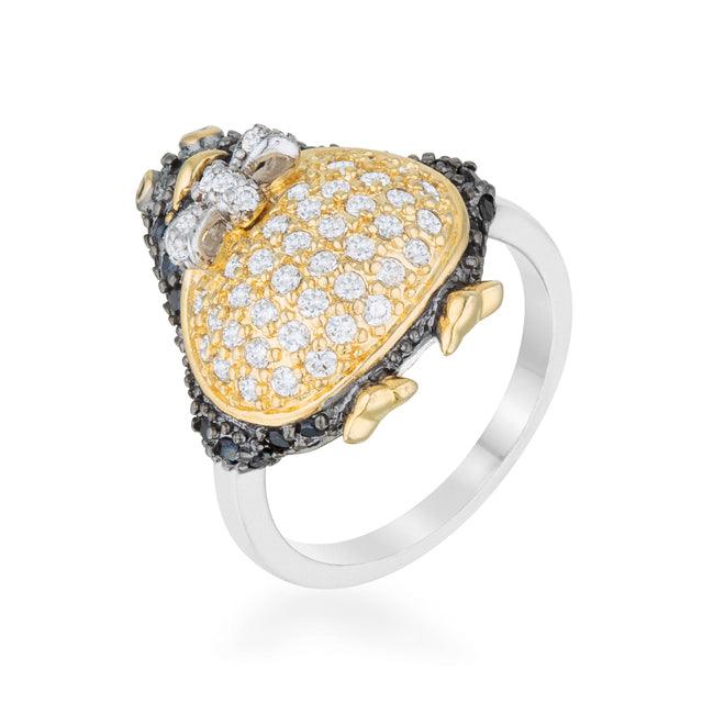 Jet Black Cubic Zirconia Penguin Ring - Flyclothing LLC