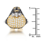 Jet Black Cubic Zirconia Penguin Ring - Flyclothing LLC