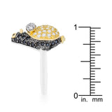 Jet Black Cubic Zirconia Penguin Ring - Flyclothing LLC