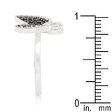 Black and White Cubic Zirconia Butterfly Ring - Flyclothing LLC