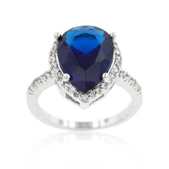 Sapphire Cubic Zirconia Drop Ring - Flyclothing LLC