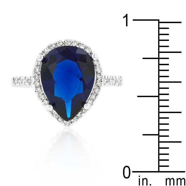 Sapphire Cubic Zirconia Drop Ring - Flyclothing LLC