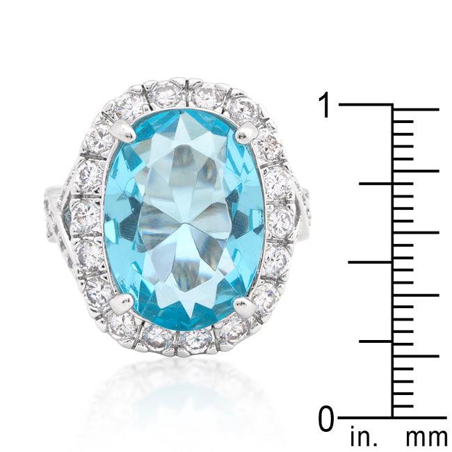 Oval Blue Topaz Cocktail Ring - Flyclothing LLC