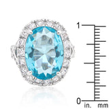 Oval Blue Topaz Cocktail Ring - Flyclothing LLC