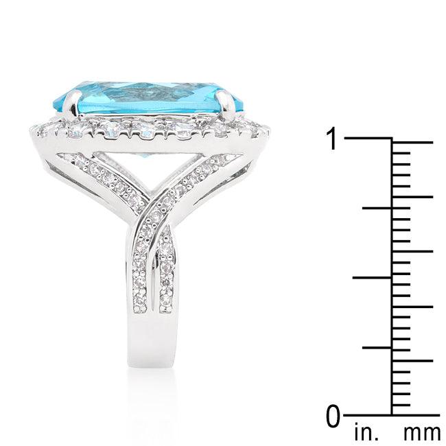 Oval Blue Topaz Cocktail Ring - Flyclothing LLC