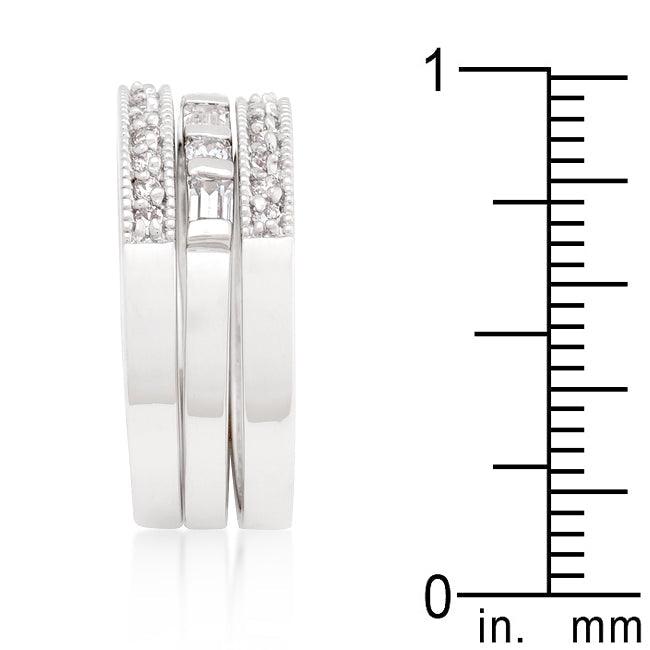 Simple Cubic Zirconia Ring Set - Flyclothing LLC