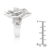 Large Flower Cubic Zirconia Cocktail Ring - Flyclothing LLC