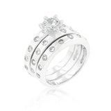 Bezel Set Engagement Ring Set - Flyclothing LLC