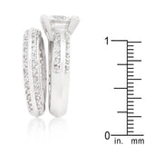 Cubic Zirconia Round Cut Pave Ring Set - Flyclothing LLC