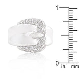 Simple Cubic Zirconia Belt Ring - Flyclothing LLC