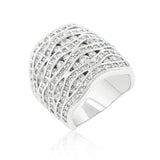 Cubic Zirconia Pave Abstract Ring - Flyclothing LLC