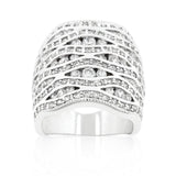 Cubic Zirconia Pave Abstract Ring - Flyclothing LLC