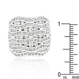 Cubic Zirconia Pave Abstract Ring - Flyclothing LLC