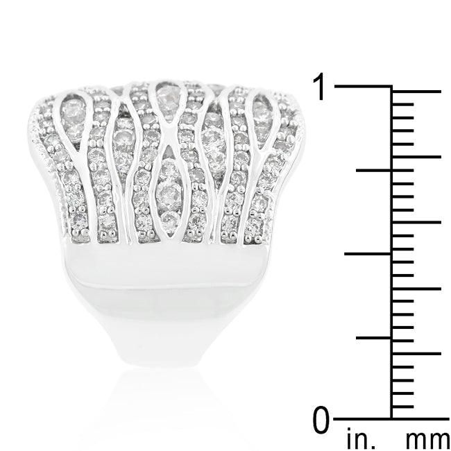 Cubic Zirconia Pave Abstract Ring - Flyclothing LLC