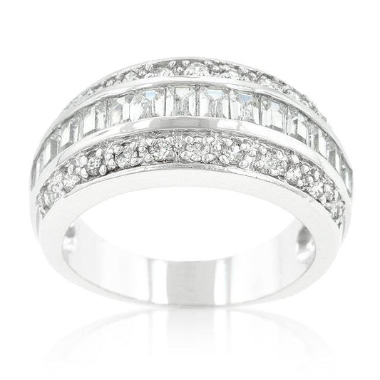 3-Row Cubic Zirconia Band - Flyclothing LLC