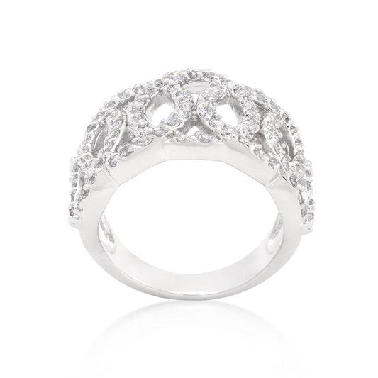 Cubic Zirconia Circular Ring - Flyclothing LLC