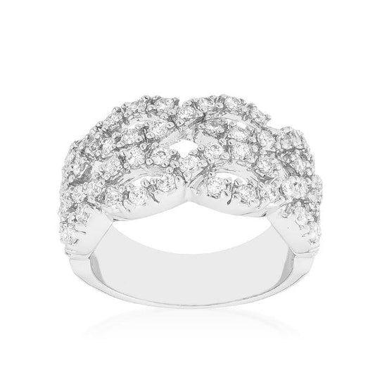 Braided CZ Cocktail Ring - Flyclothing LLC